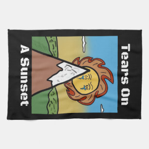 Tränen auf einem Sonnenuntergang (Handtuch) Geschirrtuch