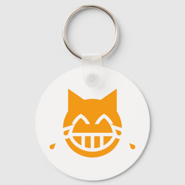 Tränen der Joy Emoji Cat Schlüsselanhänger (Vorderseite)