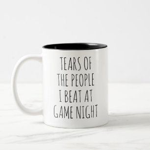 TRÄNEN DER LEUTE, DIE ICH BEIM SPIELABEND BESIEGT  ZWEIFARBIGE TASSE