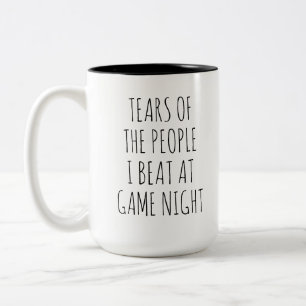 TRÄNEN DER LEUTE, DIE ICH BEIM SPIELABEND BESIEGT  ZWEIFARBIGE TASSE