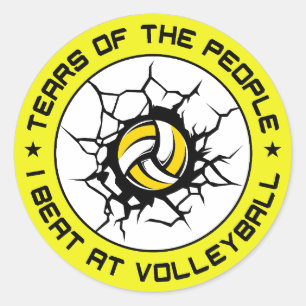 Tränen der Leute, die ich beim Volleyball geschlag Runder Aufkleber