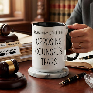 Tränen des gegnerischen Anwalts Lustiger Anwalt Re Tasse