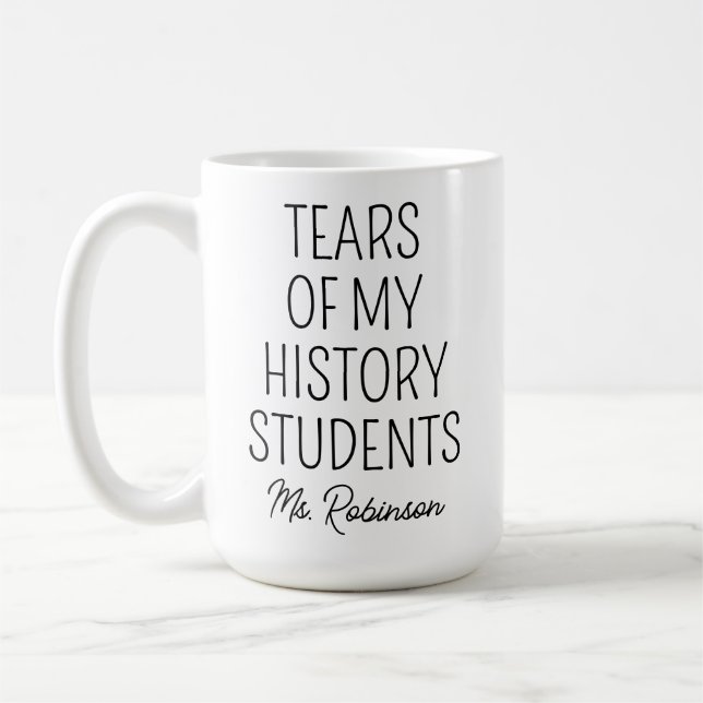 Tränen meiner Geschichtsstudenten, Lehrerbewertung Kaffeetasse (Links)