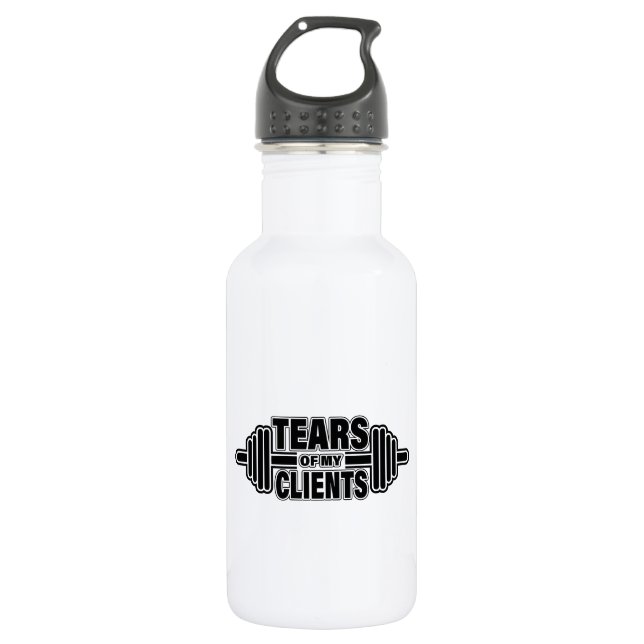 Tränen meiner Kunden Personal Trainer Geschenkstei Edelstahlflasche (Vorderseite)