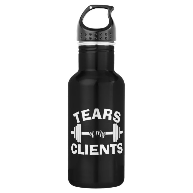 Tränen meiner Kunden Personal Trainer Geschenkstei Edelstahlflasche (Vorderseite)