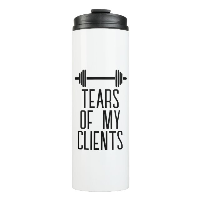 Tränen meiner Kunden Personal Trainer Geschenkstei Thermosbecher (Vorderseite)