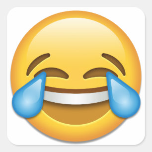Tränen über Joy emoji lustig Quadratischer Aufkleber