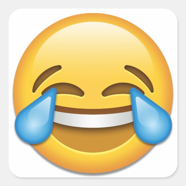 Tränen über Joy emoji lustig Quadratischer Aufkleber (Vorderseite)