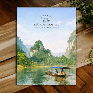 Tràng An Grottoes, Vietnam, Ninh Binh | Aquarell Postkarte
