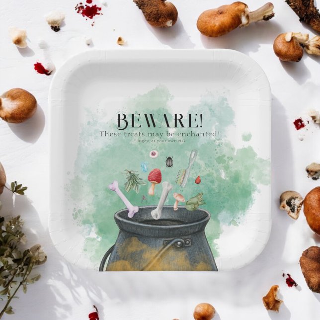 Tränke, Zauber, Zauberhexen Cauldron Pappteller (Von Creator hochgeladen)