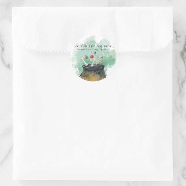 Tränke, Zauber & Zauberhexen Cauldron Runder Aufkleber (Tasche)