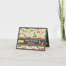 Tranportationsjunge Brown.Geburtstagskarte Dankeskarte