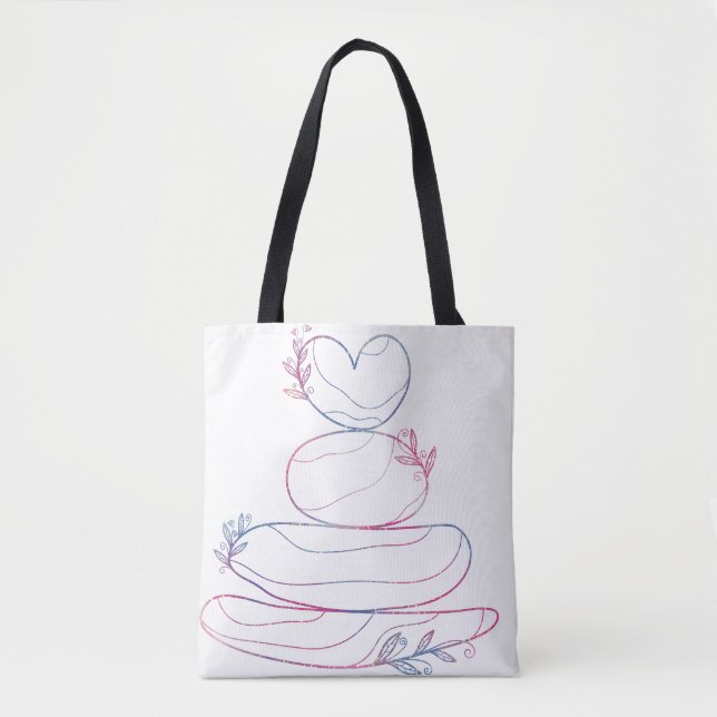 Tranquie Energie - Zen farbenfrohe Tote Tasche (Vorderseite)