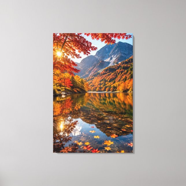 Tranquil Autumn Mountains Crisp Alpine Air Artwork Leinwanddruck (Vorderseite)