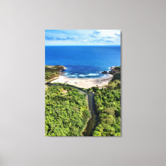 Tranquil Beach at the River Mouth – Wild Nature La Leinwanddruck