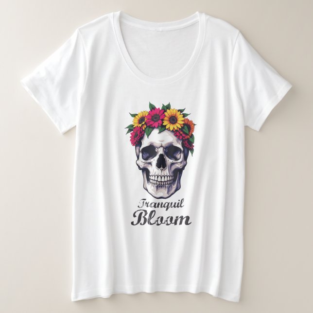 Tranquil Bloom Große Größe T-Shirt (Design vorne)