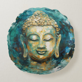 Tranquil Buddha Aura Spirituelle Kunst Rundes Kissen