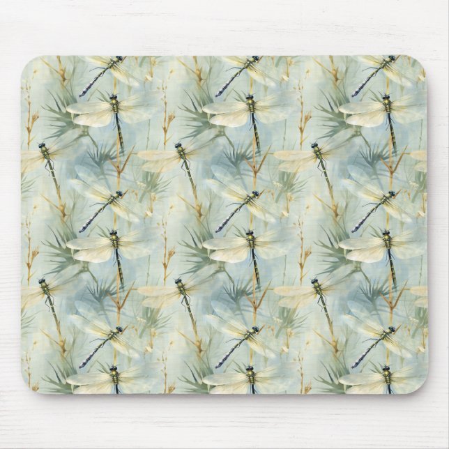 Tranquil Dragonfly Watercolor-Stil Mousepad (Vorne)