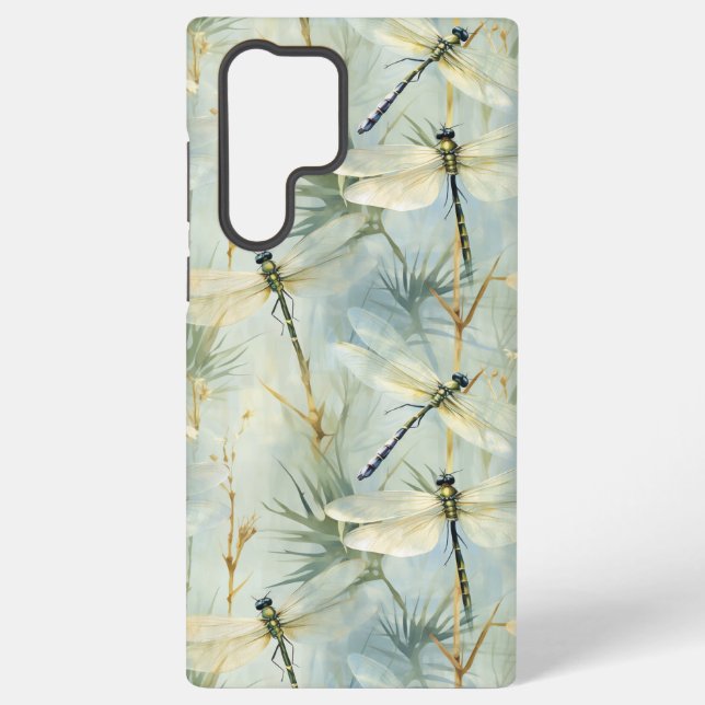 Tranquil Dragonfly Watercolor-Stil Samsung Galaxy Hülle (Rückseite)