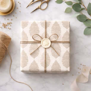 Tranquil Elegance: Sepia Henna Muster Gewebe Papa Seidenpapier