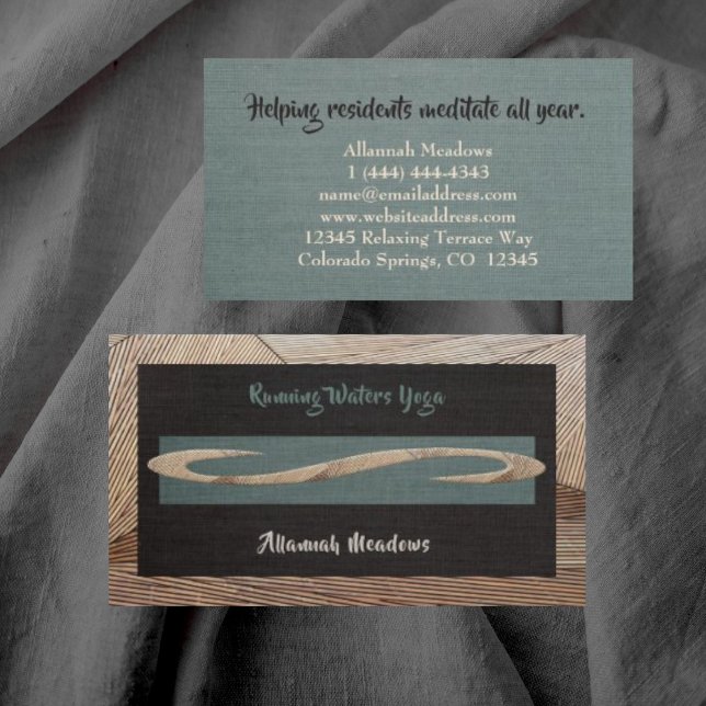 Tranquil Feel Calm Yoga Instructor Business Card Visitenkarte (Von Creator hochgeladen)