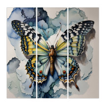 Tranquil Flutter Blauer Gelber Schmetterling