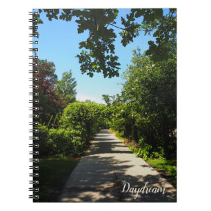 Tranquil Green Park Walkway Foto Spiral Notebook Notizblock