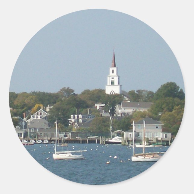 Tranquil Harbor Runder Aufkleber (Vorderseite)