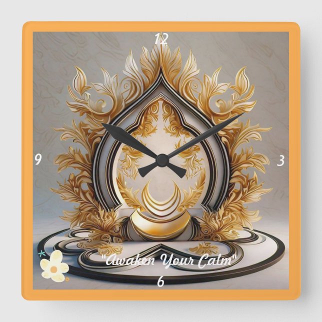"Tranquil Inner Light" Quadratische Wanduhr (Vorderseite)