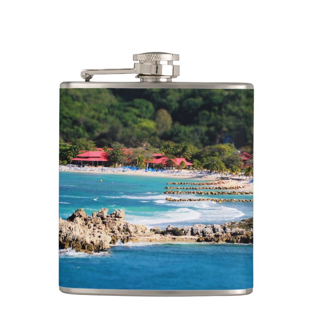 Tranquil Island Paradise Labadee Haiti Flachmann (Vorderseite)