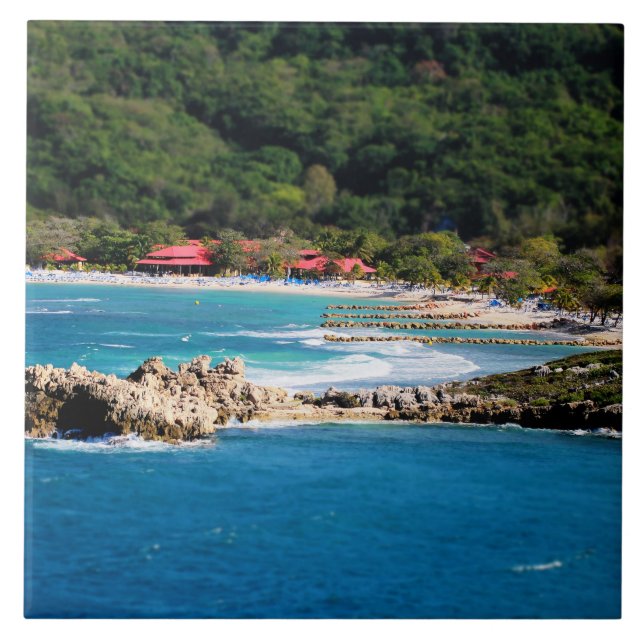 Tranquil Island Paradise Labadee Haiti Fliese (Vorderseite)