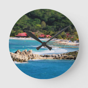 Tranquil Island Paradise Labadee Haiti Runde Wanduhr
