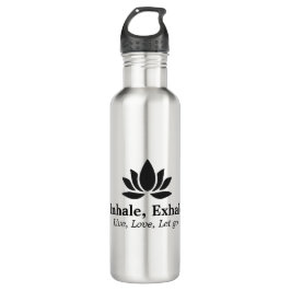 Tranquil Lotus: Einatmen, Inspiration fürs Ausatme Edelstahlflasche