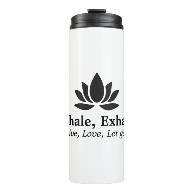 Tranquil Lotus: Einatmen, Inspiration fürs Ausatme Thermosbecher (Vorderseite)