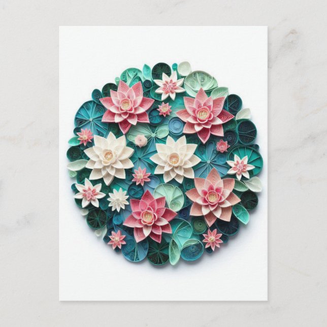 Tranquil Lotus Pond Postkarte (Vorderseite)
