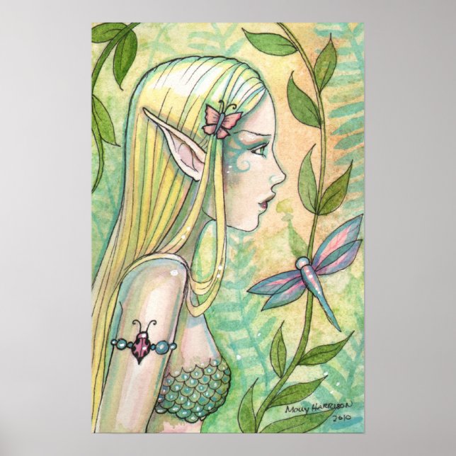 Tranquil Mermaid Poster von Molly Harrison (Vorne)