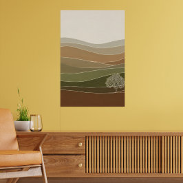 Tranquil Misty Hills Poster