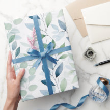 Tranquil Oasis Aquarell Blätter Monogramm und Name