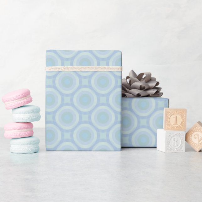 Tranquil Ocean Hues Soft Geometrics Geschenkpapier (Babyparty)