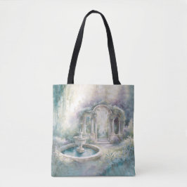 TRANQUIL PASTEL WATERCOLOR GARDEN SCENE TASCHE