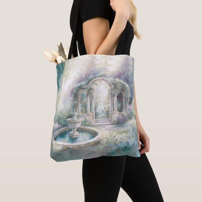 TRANQUIL PASTEL WATERCOLOR GARDEN SCENE TASCHE (Von Nahem)