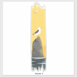 Tranquil Seagull Pinselstrich Aufkleber
