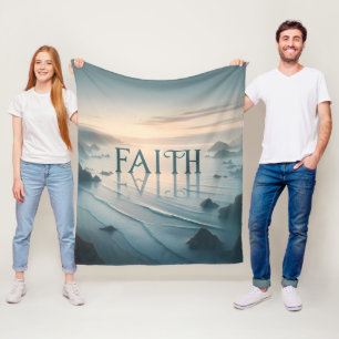 Tranquil Seascape Faith Fleecedecke