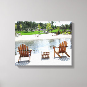Tranquil Strand-Stuhl-Foto Leinwanddruck