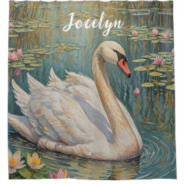 Tranquil Swan Serenade Duschvorhang