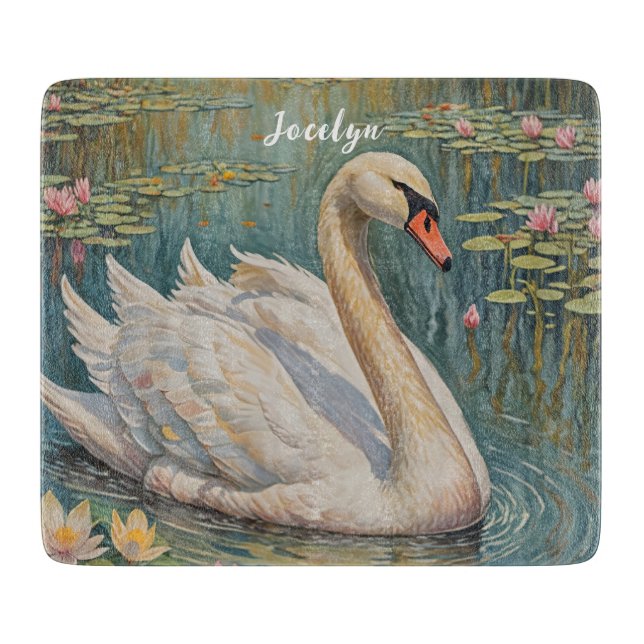 Tranquil Swan Serenade Schneidebrett (Vorderseite)