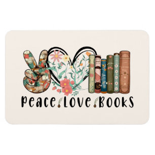 Tranquil Vibes: Frieden, Liebe und Bücher Magnet