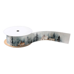 Tranquil Village Satin Satinband