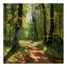 Tranquil Woodland Pathway - Impressionist Malerei