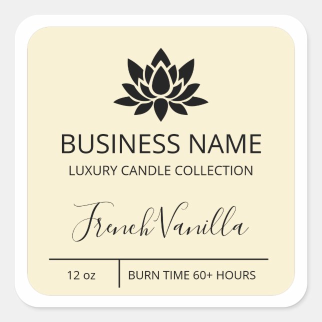 Tranquille Lotus Vanilla Soy Étiquettes (Devant)